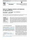 Research paper thumbnail of Game on: Engaging customers and employees through gamification