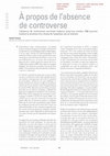 Research paper thumbnail of À propos de l'absence de controverse