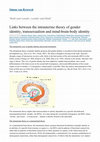 Research paper thumbnail of Links between the intrauterine theory of gender identity, transsexualism and mind-brain-body identity (Blog Post)