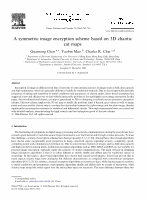 Research paper thumbnail of A symmetric image encryption scheme based on 3D chaotic cat maps