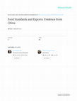 Research paper thumbnail of Food Standards and Exports: Evidence from China