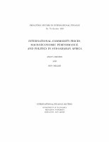 Research paper thumbnail of International commodity prices, macroeconomic performance, and politics in Sub-Saharan Africa