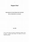 Research paper thumbnail of Pratiques et politiques de gestion de la violence à l’école primaire, Convention de recherche avec la Fondation de France en collaboration avec le CERDAP.2000, 145 p +annexes