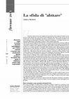 Research paper thumbnail of «La sfida di "abitare"» in «Coscienza», 4/5 2015.