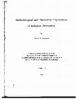 Research paper thumbnail of Methodological and Theoretical Explorations of Religious Orientations