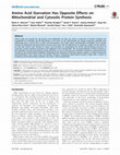 Research paper thumbnail of Amino Acid Starvation Has Opposite Effects on Mitochondrial and Cytosolic Protein Synthesis