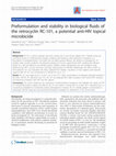 Research paper thumbnail of Preformulation and stability in biological fluids of the retrocyclin RC-101, a potential anti-HIV topical microbicide