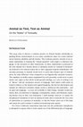 Research paper thumbnail of Animal as Text, Text as Animal: On the "Matter" of Textuality