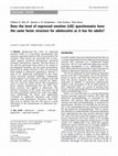 Research paper thumbnail of Does the level of expressed emotion (LEE) questionnaire have the same factor structure for adolescents as it has for adults?