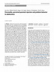 Research paper thumbnail of Personality, perceived parental rejection and problem behavior in adolescence