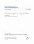 Research paper thumbnail of Public Interest Litigation in a Comparative Context