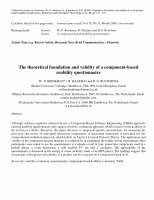 Research paper thumbnail of The theoretical foundation and validity of a component-based usability questionnaire