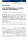 Research paper thumbnail of Functional characterization of nonsynonymous single nucleotide polymorphisms in the human organic anion transporter 4 (hOAT4)