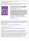 Research paper thumbnail of Thinking differently about curriculum: analysing the potential contribution of physical education as part of ‘health and wellbeing’ during a time of revised curriculum ambitions in Scotland