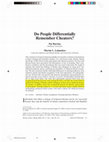 Research paper thumbnail of Do people differentially remember cheaters?