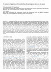 Research paper thumbnail of A numerical approach for modelling the ploughing process in sands