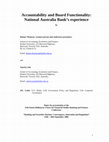 Research paper thumbnail of Accountability and board functionality: National Australia Bank's experience