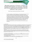 Research paper thumbnail of Blended Learning in Finance: Comparing Student Perceptions of Lectures, Tutorialsand Online Learning Environments Across Different Year Levels