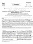 Research paper thumbnail of Photoluminescence of polydiacetylene membranes on porous silicon utilized for chemical sensors