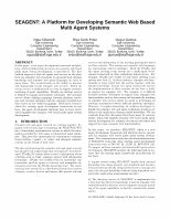 Research paper thumbnail of SEAGENT: a platform for developing semantic web based multi agent systems