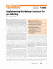 Research paper thumbnail of Implementing Mandatory Country of Origin Labeling