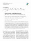 Research paper thumbnail of Screening and Scoring of Antimicrobial and Biological Activities of Italian Vulnerary Plants against Major Oral Pathogenic Bacteria.