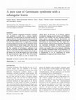 Research paper thumbnail of A pure case of Gerstmann syndrome with a subangular lesion