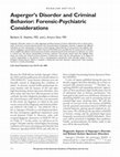 Research paper thumbnail of Asperger's disorder and criminal behavior: forensic-psychiatric considerations