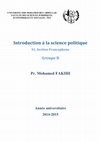 Research paper thumbnail of Introduction à la science politique S1, Section Francophone Groupe B