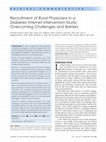 Research paper thumbnail of Recruitment of rural physicians in a diabetes internet intervention study: overcoming challenges and barriers