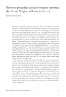 Research paper thumbnail of Between precedent and experiment: restoring the Acqua Vergine in Rome (1560-70), in The mindful hand: inquiry and invention from the late Renaissance to early industrialization, L. Roberts, S. Shaffer, P. Dear, editors, (Edita: Amsterdam, 2007), 94-115.