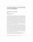 Research paper thumbnail of Extraction statistique sur corpus de classes de mots-clés thématiques