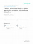 Research paper thumbnail of Losses of the unstable cavity in tapered laser diodes: estimation from numerical simulations