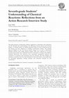 Research paper thumbnail of Seventh-grade students' understanding of chemical reactionsReflections from an action research interview study