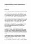 Research paper thumbnail of Investigacion de sistemas embebidos