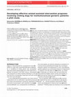 Research paper thumbnail of Developing effective animal-assisted intervention programs involving visiting dogs for institutionalized geriatric patients: a pilot study