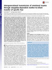 Research paper thumbnail of Behavioral, Neural and Endocrine Mechanisms of the Mother-to-Infant Transmission of Trauma through Social Fear Learning