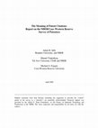 Research paper thumbnail of The Meaning of Patent Citations: Report on the NBER/Case-Western Reserve Survey of Patentees