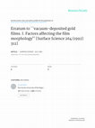 Research paper thumbnail of Erratum to “vacuum-deposited gold films. I. Factors affecting the film morphology” [Surface Science 264 (1992) 312]