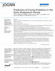 Research paper thumbnail of Predictors of Crying Problems in the Early Postpartum Period