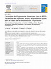 Research paper thumbnail of Exercise-induced hypoxemia correction in COPD patients: Response variability, issues and problems in the context of respiratory rehabilitation