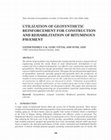 Research paper thumbnail of Utilization of Geosynthetic Reinforcement for Construction and Rehabilitation of Bituminous Pavement