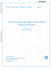 Research paper thumbnail of A Note on the Simple Algebra of the Shared Prosperity Indicator