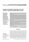 Research paper thumbnail of Prevalence of Alzheimer's Dementia and Its Risk Factors in Community-Dwelling Elderly Koreans