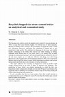 Research paper thumbnail of Recycled chopped rice straw–cement bricks: an analytical and economical study