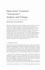 Research paper thumbnail of Hans Jonas' Construct Gnosticism: Analysis and Critique