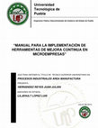 Research paper thumbnail of MANUAL PARA LA IMPLEMENTACIÓN DE HERRAMIENTAS DE MEJORA CONTINUA EN MICROEMPRESAS