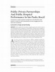 Research paper thumbnail of Public-Private Partnerships And Public Hospital Performance In Sao Paulo, Brazil