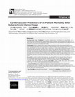 Research paper thumbnail of Cardiovascular Predictors of In-Patient Mortality After Subarachnoid Hemorrhage