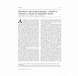 Research paper thumbnail of Anesthetics and cerebral ischemia — should we continue to dream the impossible dream?